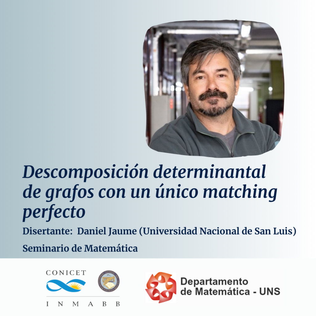 Seminario de Matemática UNS, lunes 2 de dic 14.30, Daniel Jaume